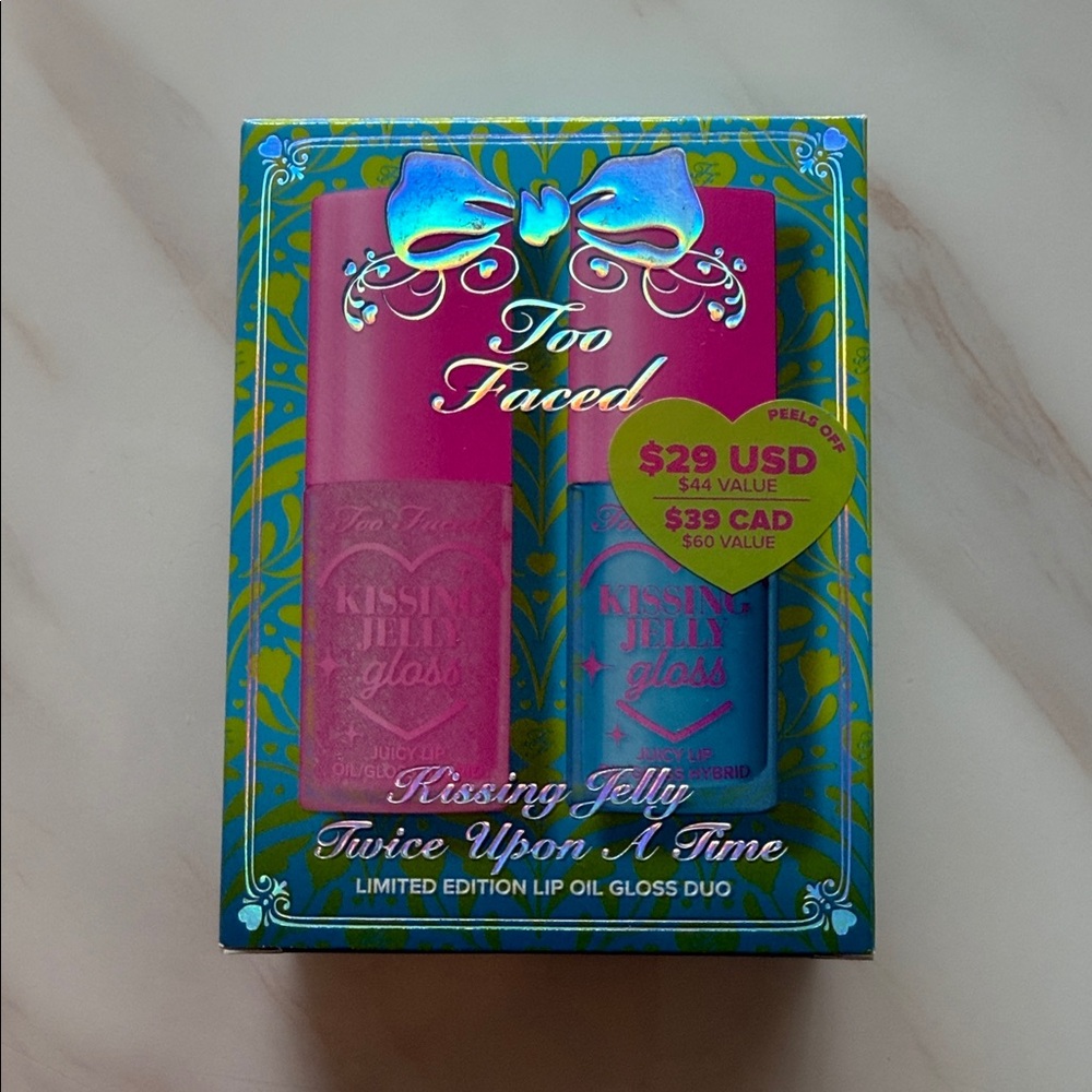 Too Faced Kissing Jelly Twice Upon A Time | Lip Oil + Gloss Gift Set |